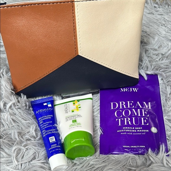 ANDALOU NATURALS FACE & Body & MCJW DreamTrue w/Ipsy TriColor Block Zipped Pouch - Picture 1 of 14